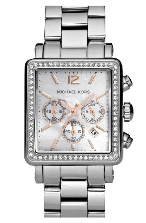 michael kors rectangular chronograph watch|Michael Kors chronograph ladies watch.